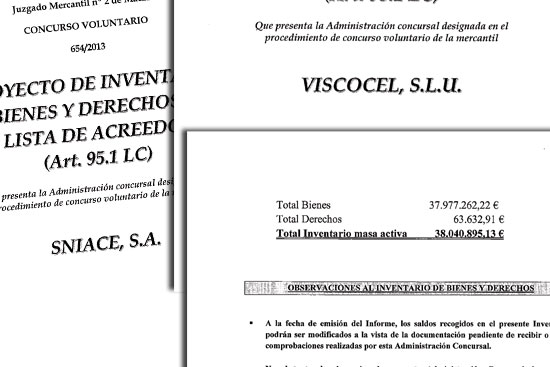 Los administradores entregan al juez el borrador con el inventario de patrimonio y deudas de las tres fábricas de Sniace SniaceBorradorConcurso