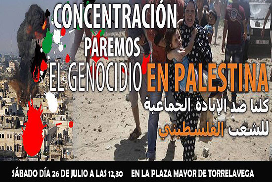 Concentración con el lema “Paremos el Genocidio en Palestina” contra los ataques israelíes ConcentracionPalestina