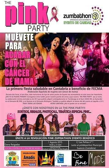 “Zumbathon” solidario en Suances a beneficio de la Federación Española de Mujeres con Cáncer de Mama ZumbathonPink