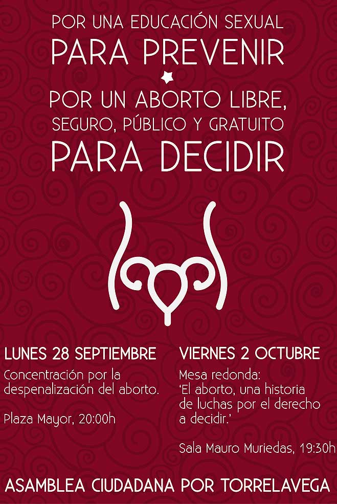 ACPT convoca una concentración en defensa de la despenalización del aborto y el derecho de la mujer a decidir ACPTConcentracionAborto