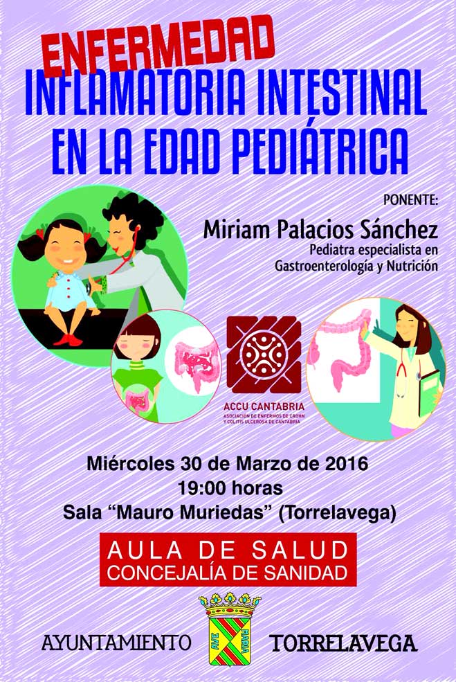 La “Enfermedad inflamatoria intestinal en la edad pediátrica” en la charla del Aula de Salud AulaSalud201630Marzo