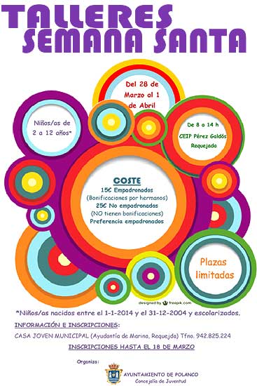 Polanco oferta esta Semana Santa 70 plazas para niños de 2 a 12 años en el programa de conciliación PolancoTalleresSemanaSanta