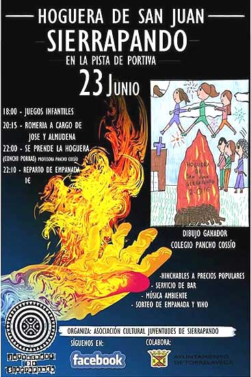 Juegos infantiles, romería y empanada en la Hoguera de San Juan de Sierrapando SierraHoguera2016