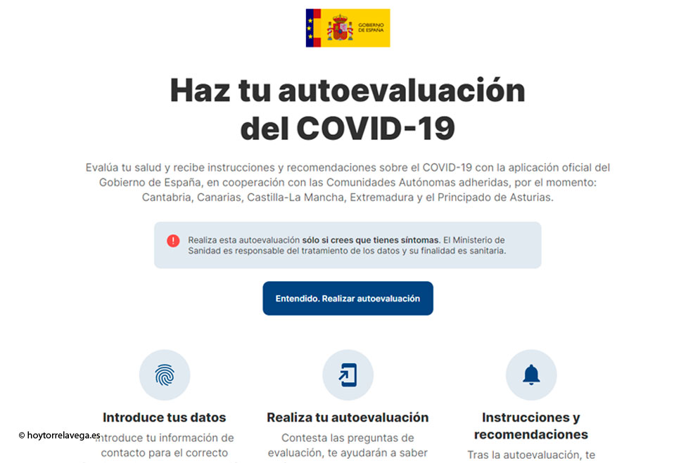 La Consejería de Sanidad se suma a la aplicación oficial de autodiagnóstico AsistenciaCOVID-19 AutoevaluacionWebCovid
