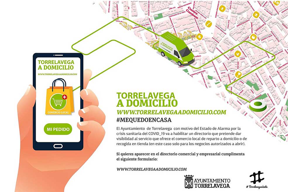 La web torrelavegaadomicilio.com difunde los comercios y autónomos con ese servicio TorrelavegaWebadomicilio
