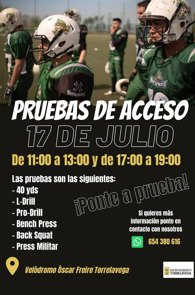 El club de fútbol americano Berserkers realiza pruebas de acceso el próximo 17 de julio BerserkersPruebas2021