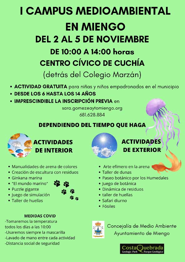 El I Campus Medioambiental de Miengo se desarrollará del 2 al 5 de noviembre MiengoCampusMedioAmbiental