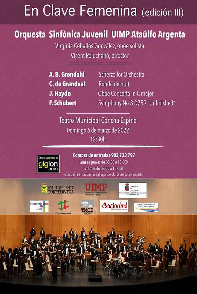 Concierto ‘En Clave Femenina’ de la Orquesta Sinfónica Juvenil UIMP el 6 de marzo en el TMCE ConciertoEnClaveFemenina202