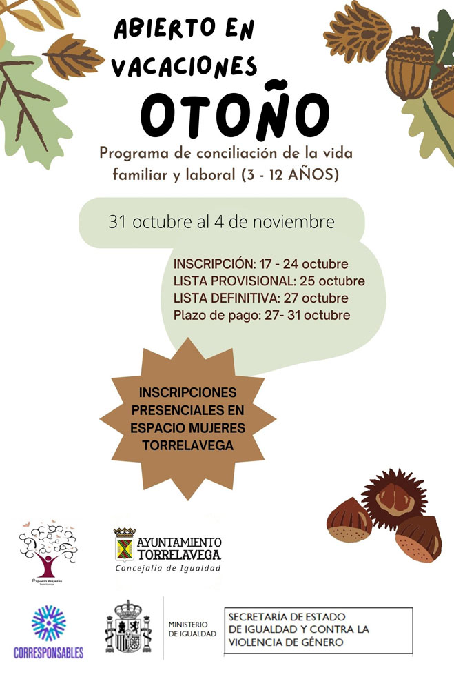 Abierto el plazo de inscripción en ‘Abierto en Vacaciones: Otoño 2022’ AbiertoEnVacacionesOtono2022