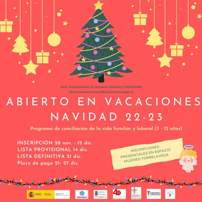 La inscripción para ‘Abierto en Vacaciones: Navidad 2022’ está abierta hasta el día 13 AbiertoVacacionesNavidad2022