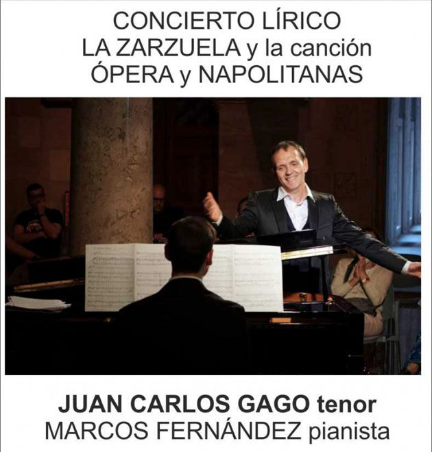 El Teatro Concha Espina cierra el año con el concierto del tenor Juan Carlos Gago ConciertoGagozarzuela