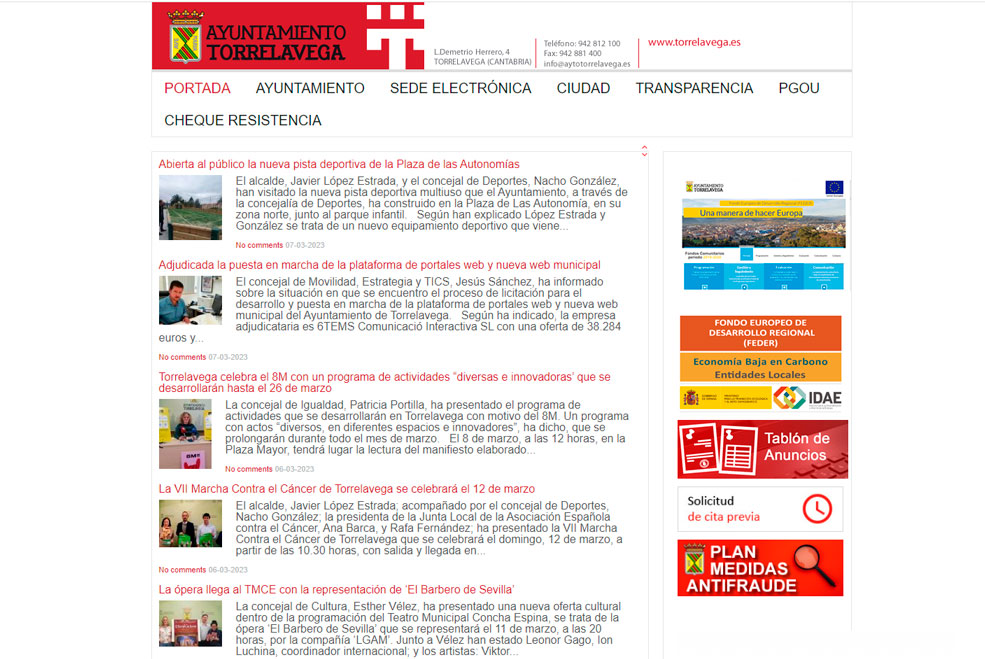 Adjudicada la puesta en marcha de la plataforma de portales web del Ayuntamiento AytoTorrelavegaWeb