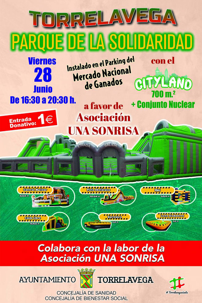 Parque de hinchables a favor de la Asociación Una Sonrisa en el Mercado de Ganados ParqueSolidaridad