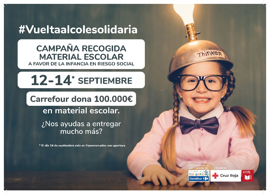 Carrefour y Cruz Roja promueven una nueva edición de la ‘Vuelta al Cole Solidaria’ a favor de la infancia en riesgo social de Cantabria