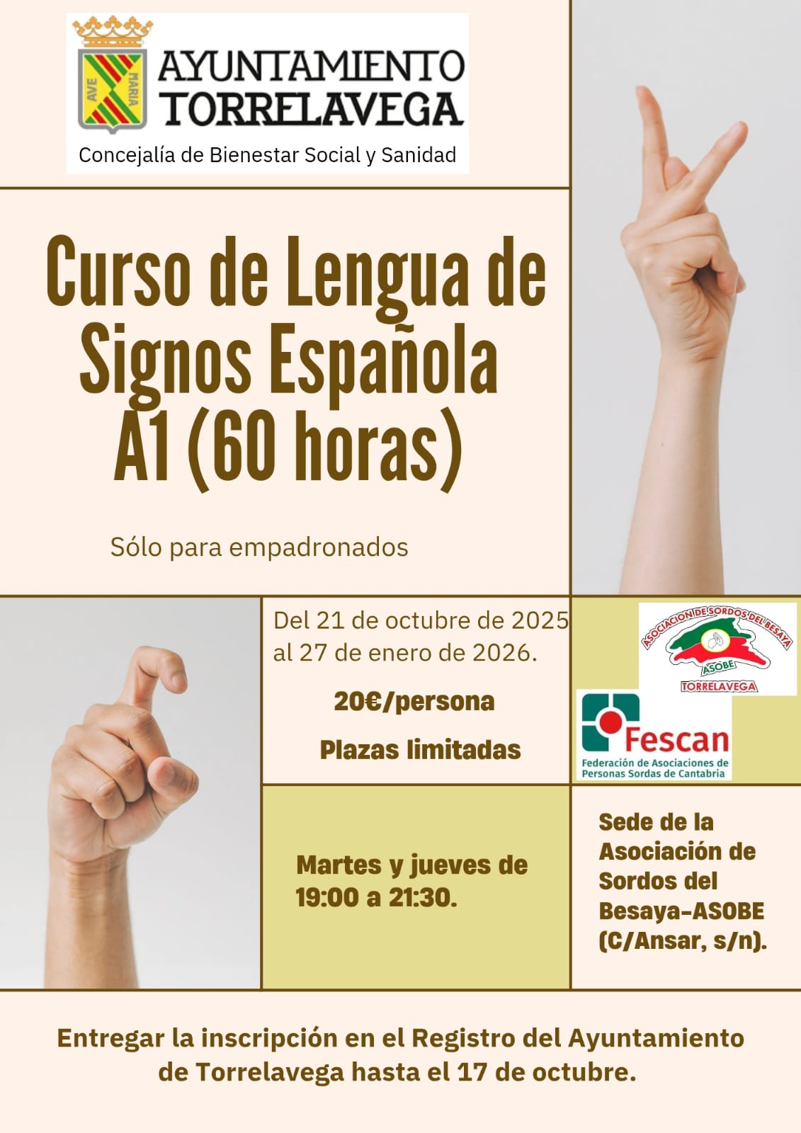 Curso de Lengua de Signos para empadronados en Torrelavega