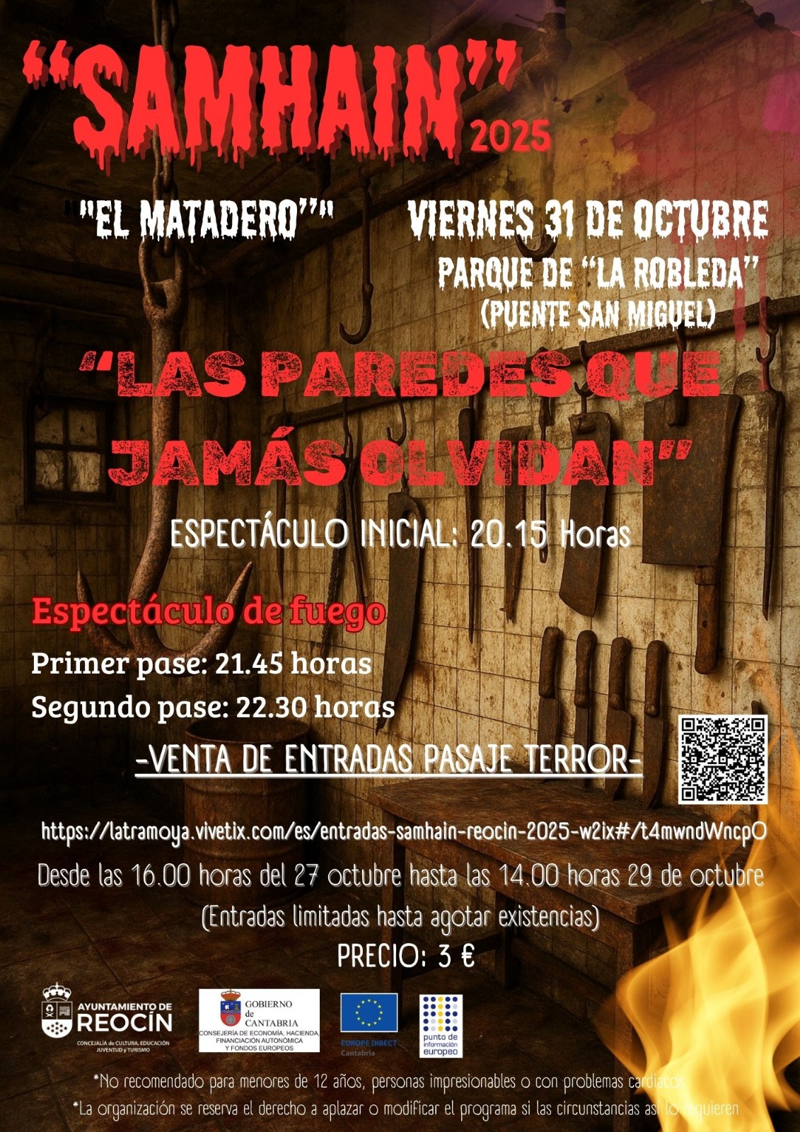 Vuelve el Samhain de Reocín con el pasaje del terror ‘El Matadero. Las paredes que  jamás olvidan’