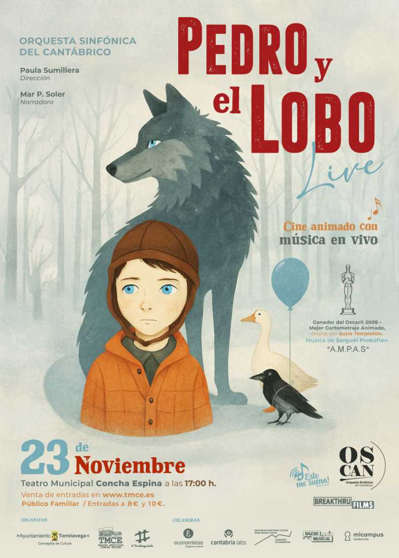 La OSCAN presenta ‘Pedro y el Lobo Live’ en el Concha Espina