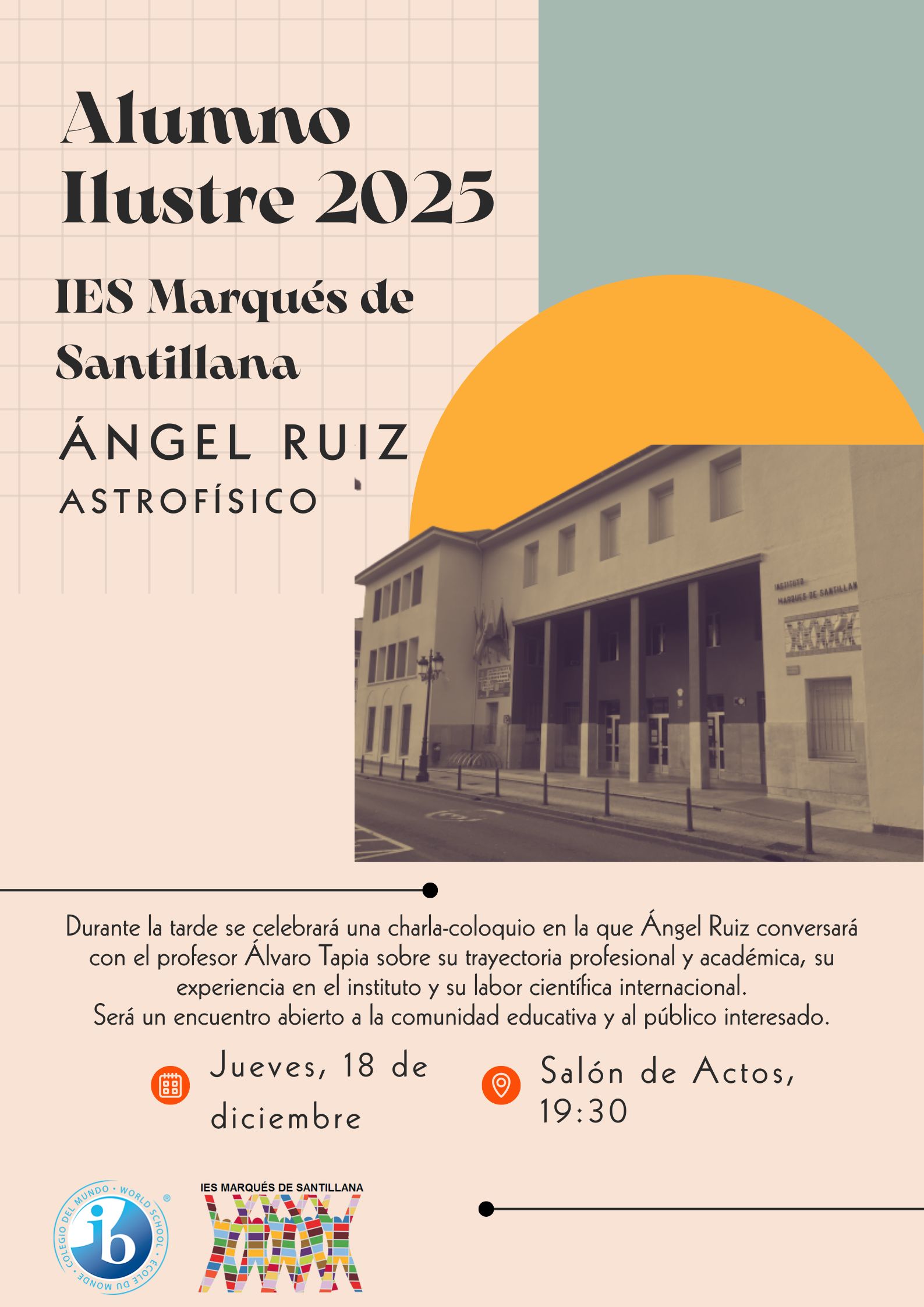 El astrofísico Ángel Ruiz Camuñas es el Alumno Ilustre 2025 del IES Marqués de Santillana