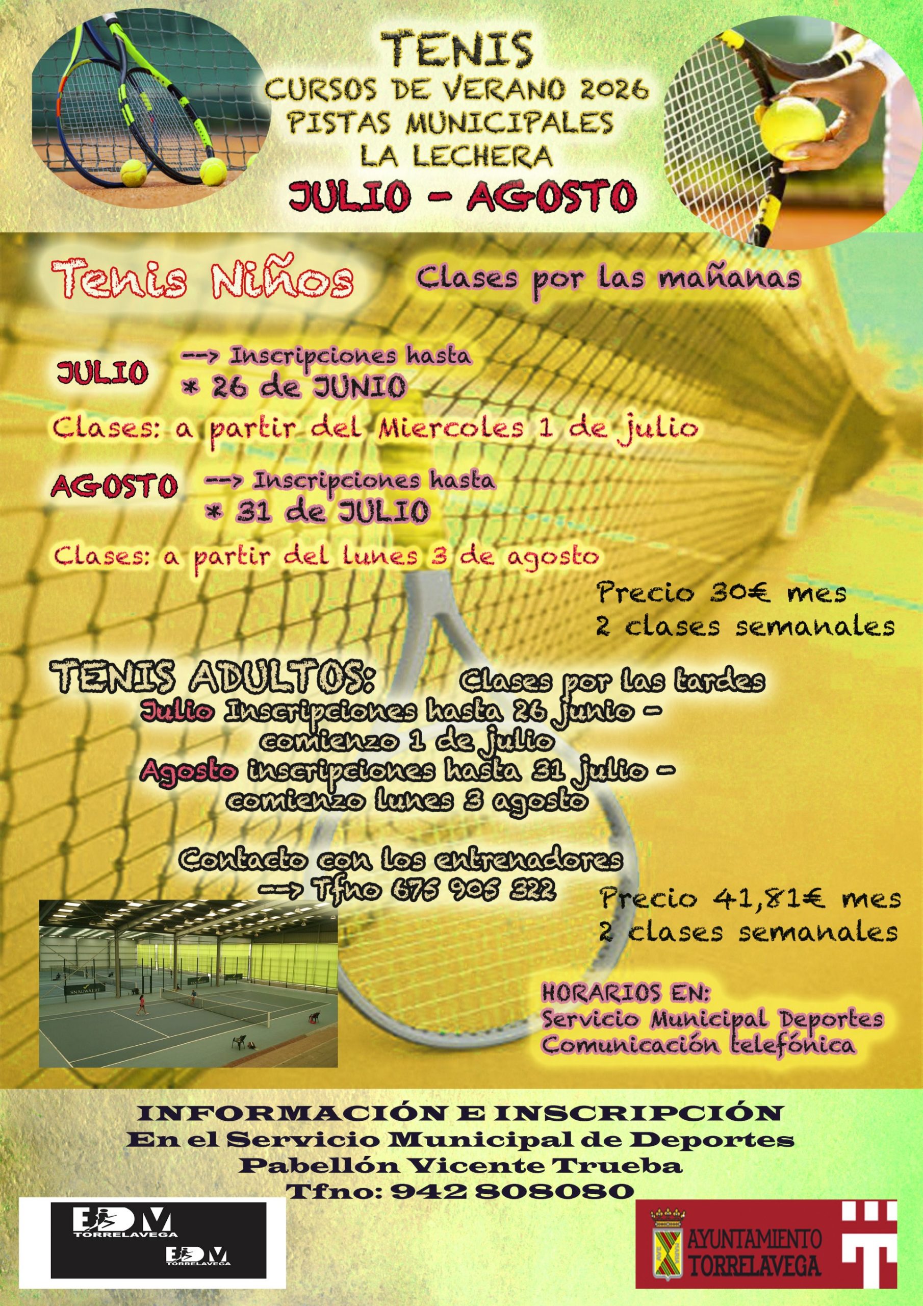 Abierto el plazo de inscripción para los cursos de verano de la EDM de tenis