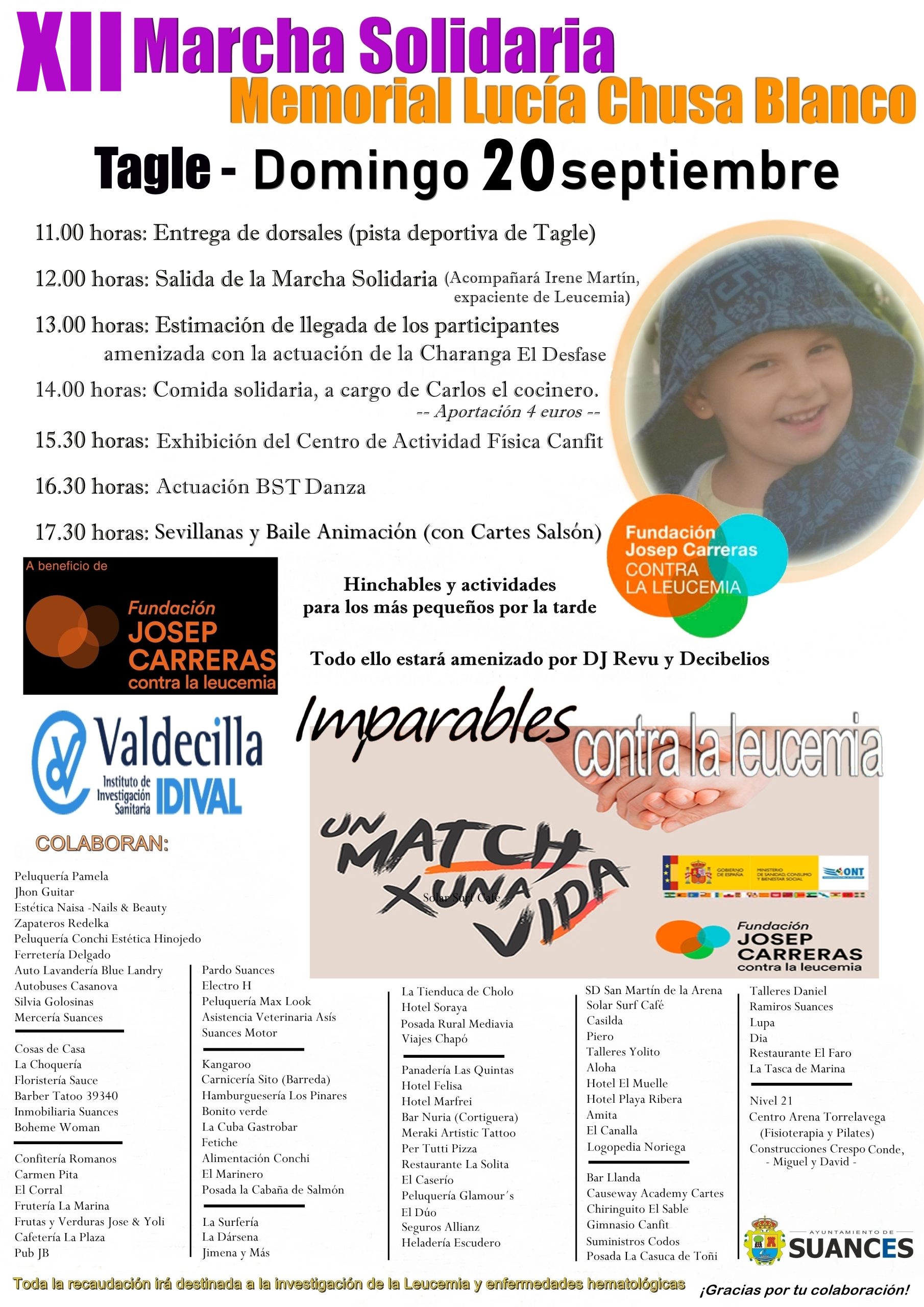 Tagle acoge la XIII Marcha Solidaria ‘Memorial Lucía Chusa Blanco’ contra la leucemia el día 20